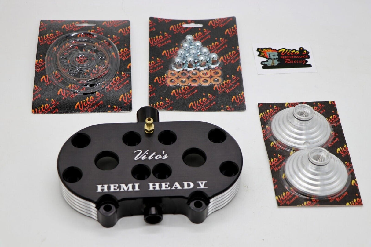 Vito's HEMI HEAD billet aluminum cool 1987-2006 Banshee + DOMES BLACK 21cc 1