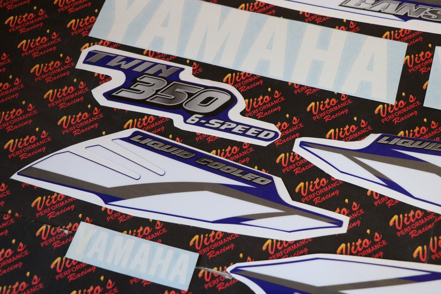 Vito's vinyl decal graphics kit 14MIL sticker Yamaha Banshee BLUE WHITE 2002 3