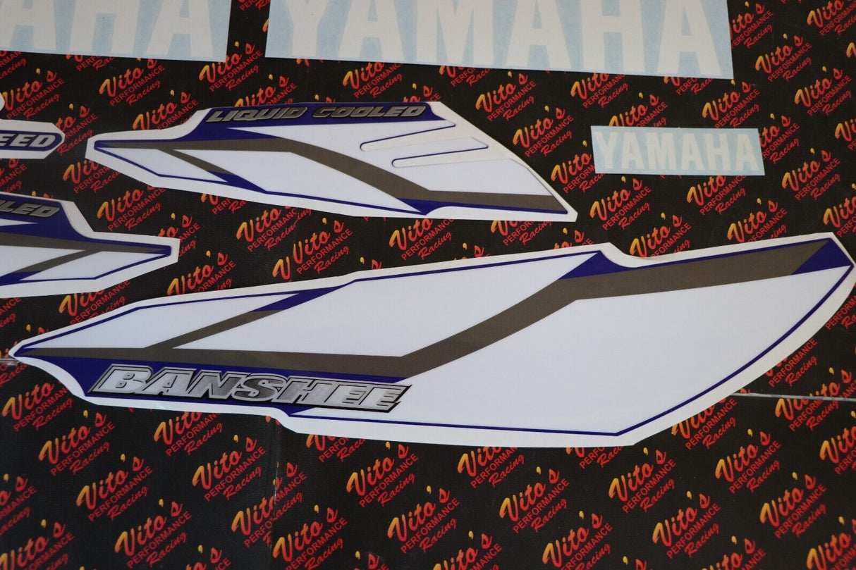Vito's vinyl decal graphics kit 14MIL sticker Yamaha Banshee BLUE WHITE 2002 4