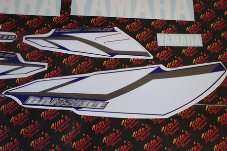 Vito's vinyl decal graphics kit 14MIL sticker Yamaha Banshee BLUE WHITE 2002 4