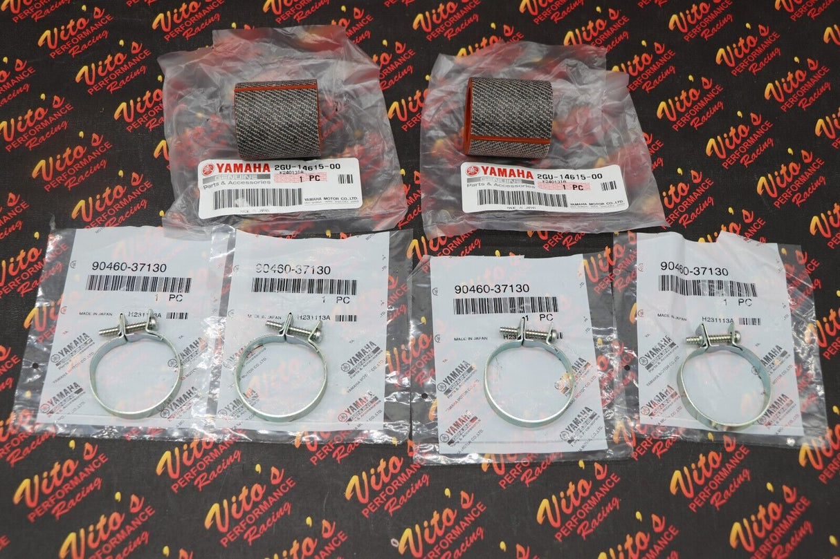 2 x Rubber muffler exhaust clamps pipe gasket joint Banshee OEM factory + CLAMPS 1