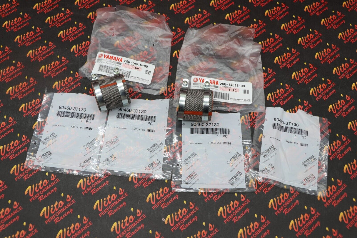 2 x Rubber muffler exhaust clamps pipe gasket joint Banshee OEM factory + CLAMPS 2