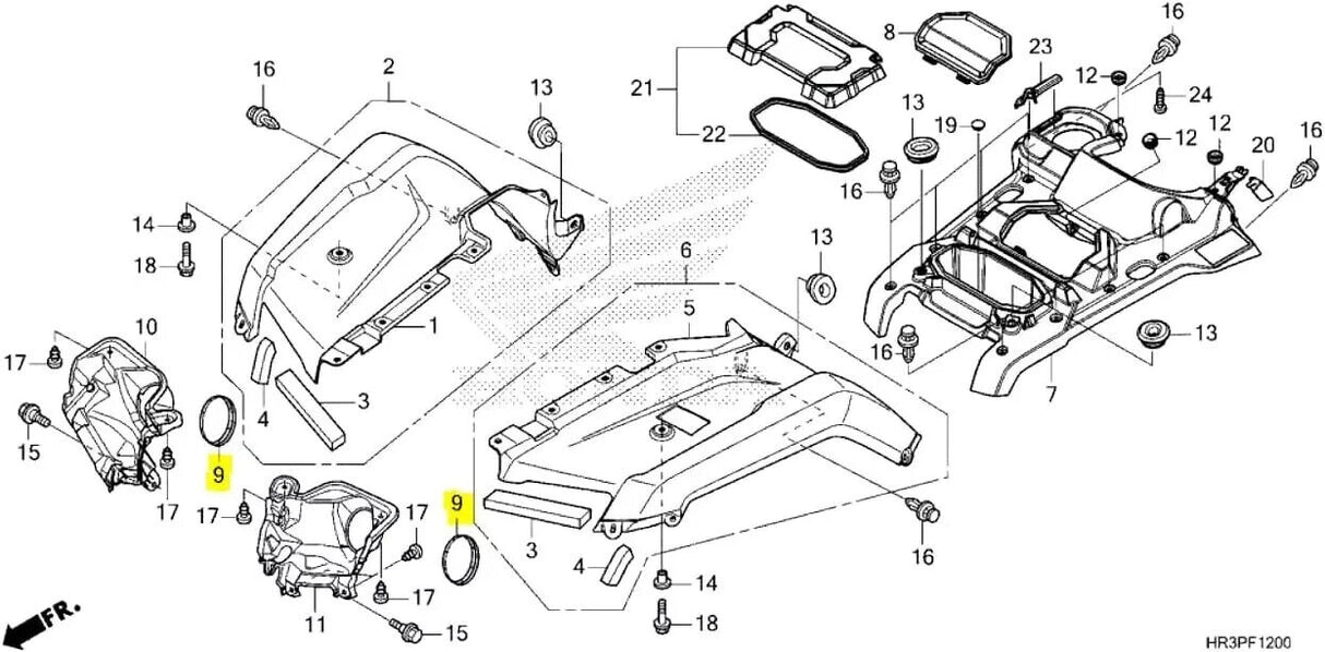 2 x HONDA HEADLIGHT HOUSING COVER CAP RANCHER 420 FOREMAN RUBICON 500 PIONEER 7