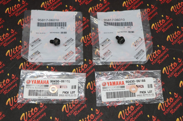 Cylinder drain plug bolts + washers GENUINE Yamaha Banshee OEM Factory stock 1