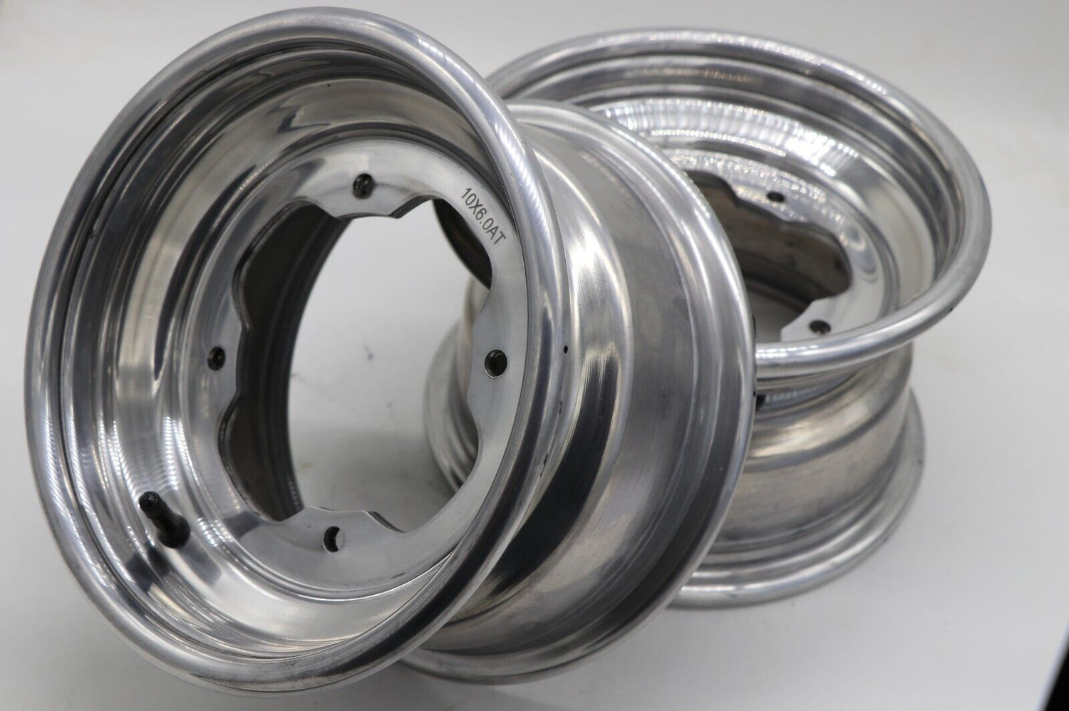 2 x 10" front aluminum wheels rims 4x156 Yamaha Banshee Raptor YFZ450r POLISHED 1