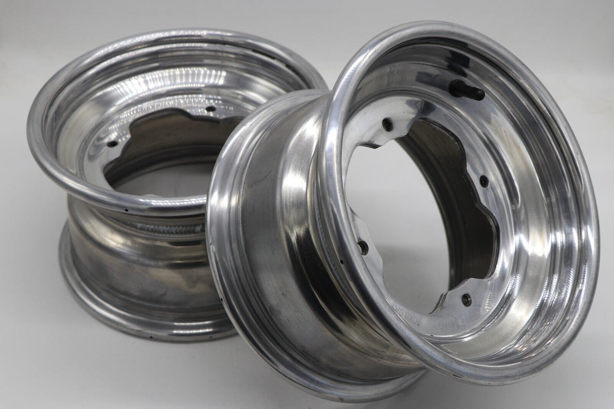 2 x 10" front aluminum wheels rims 4x156 Yamaha Banshee Raptor YFZ450r POLISHED 4