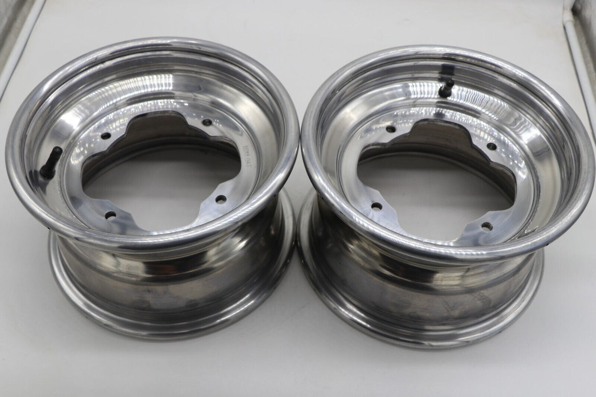 2 x 10" front aluminum wheels rims 4x156 Yamaha Banshee Raptor YFZ450r POLISHED 5
