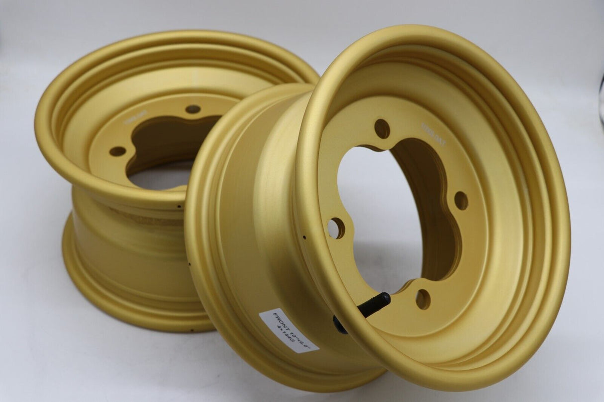 2 x 10" front aluminum wheels rims 4x144 HONDA 450r 400EX 300EX 250EX GOLD 2