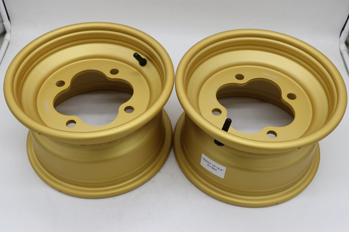 2 x 10" front aluminum wheels rims 4x144 HONDA 450r 400EX 300EX 250EX GOLD 5