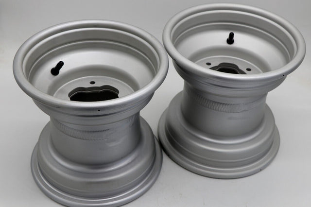 2 x 9" rear aluminum wheels rims 4x115 Yamaha Banshee Raptor 700 YFZ450r SILVER 1