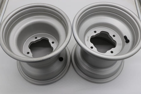 2 x 9" rear aluminum wheels rims 4x115 Yamaha Banshee Raptor 700 YFZ450r SILVER 6