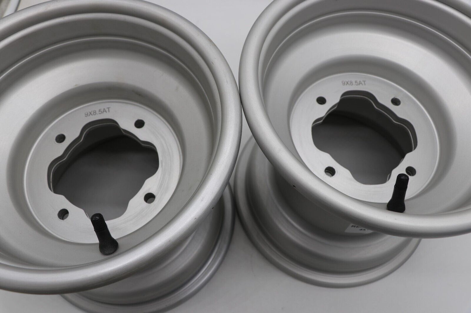 2 x 9" rear aluminum wheels rims 4x115 Yamaha Banshee Raptor 700 YFZ450r SILVER 7