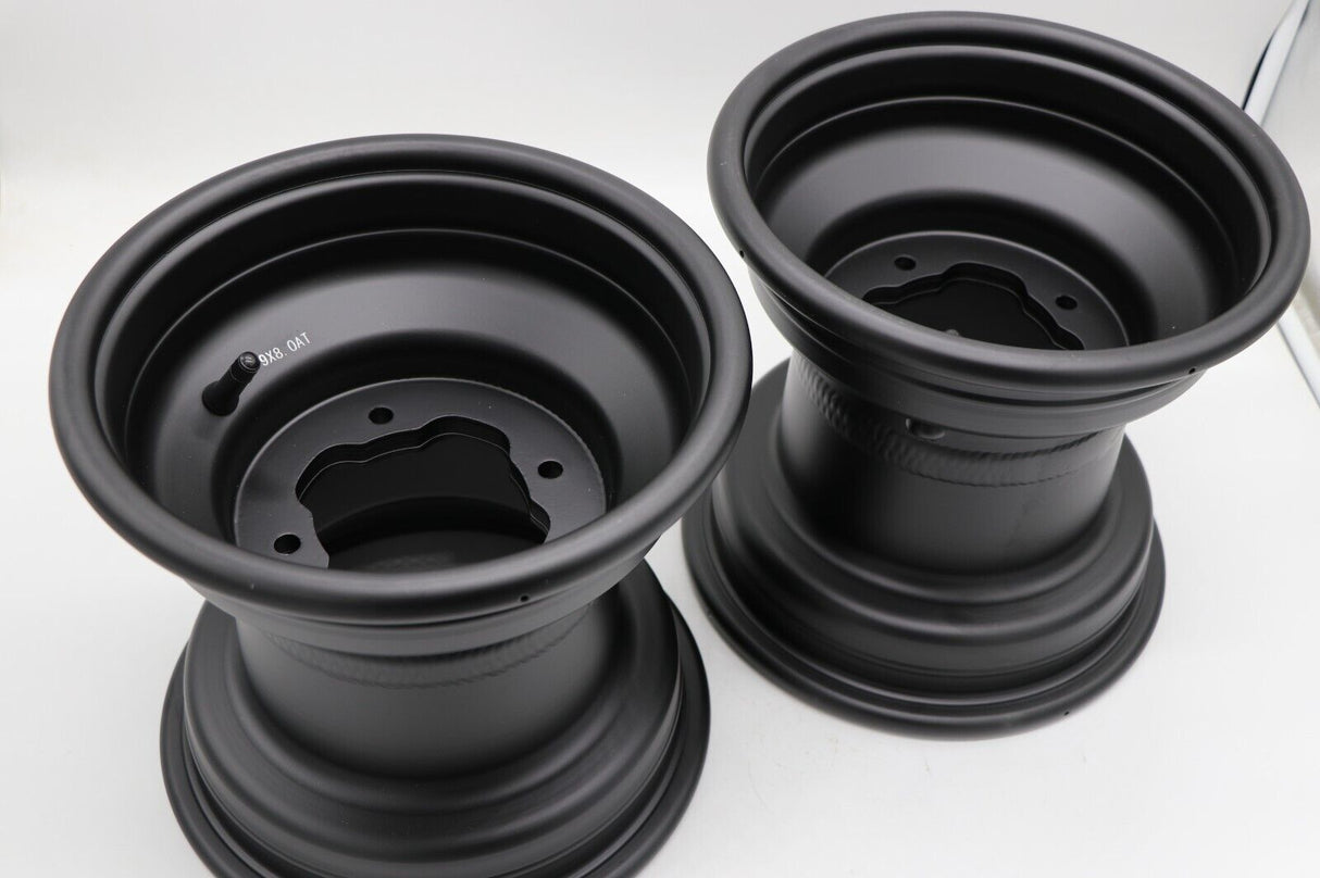 2 x 9" rear aluminum wheels rims 4x115 Yamaha Banshee Raptor 700 YFZ450r BLACK 1