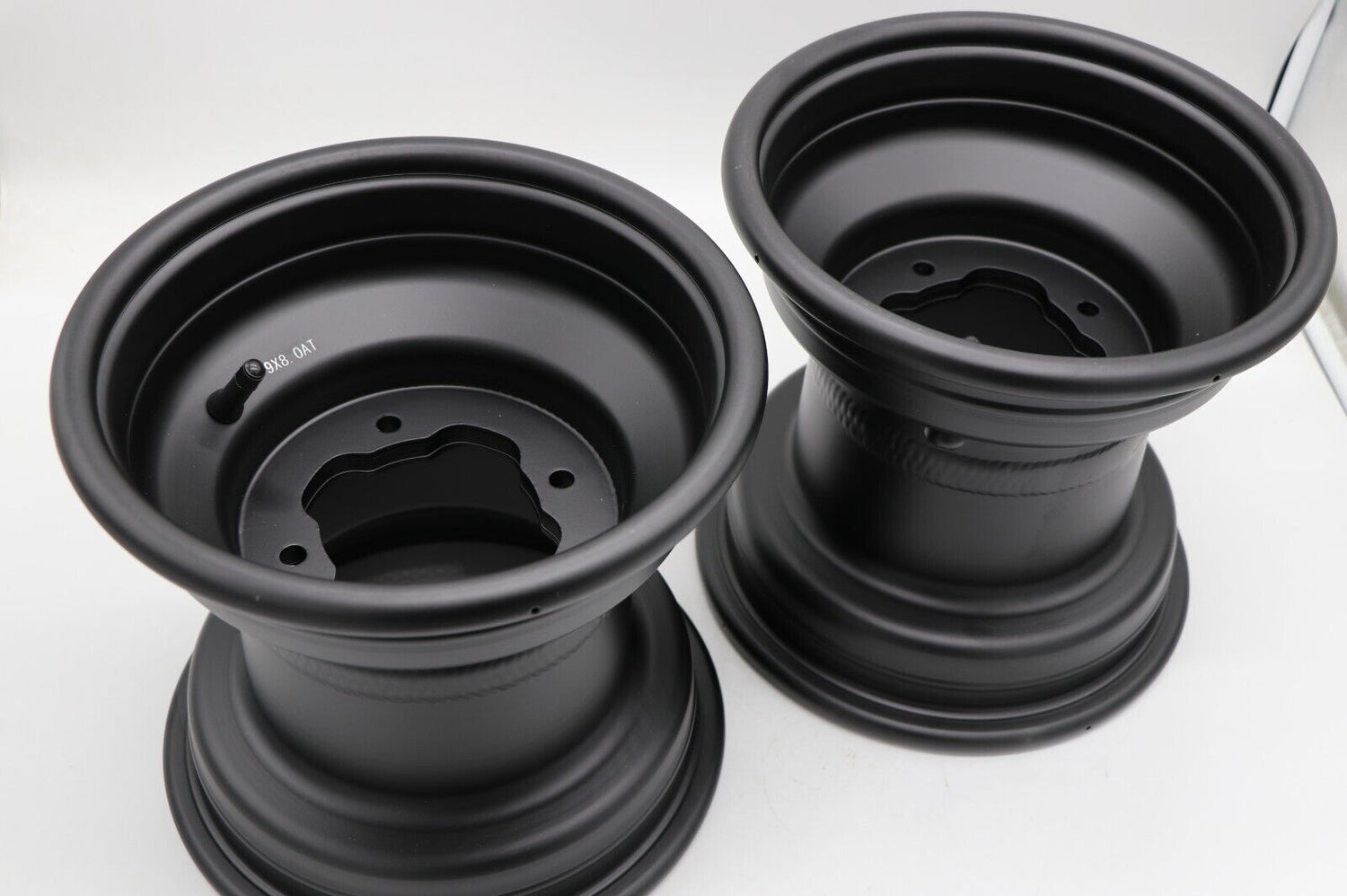 2 x 9" rear aluminum wheels rims 4x115 Yamaha Banshee Raptor 700 YFZ450r BLACK 1