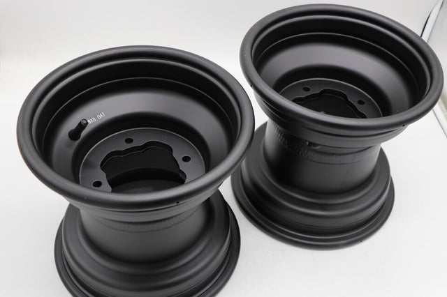 2 x 9" rear aluminum wheels rims 4x115 Yamaha Banshee Raptor 700 YFZ450r BLACK 1