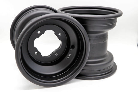 2 x 9" rear aluminum wheels rims 4x115 Yamaha Banshee Raptor 700 YFZ450r BLACK 2
