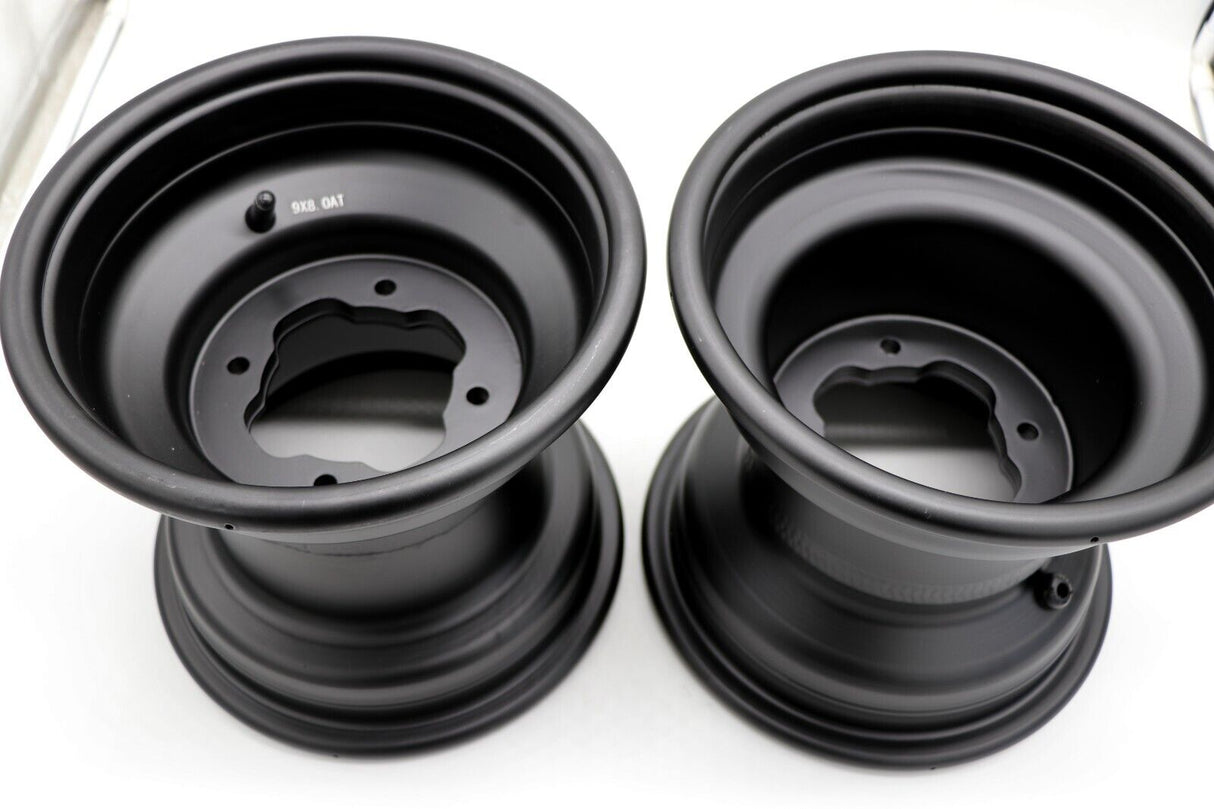 2 x 9" rear aluminum wheels rims 4x115 Yamaha Banshee Raptor 700 YFZ450r BLACK 4
