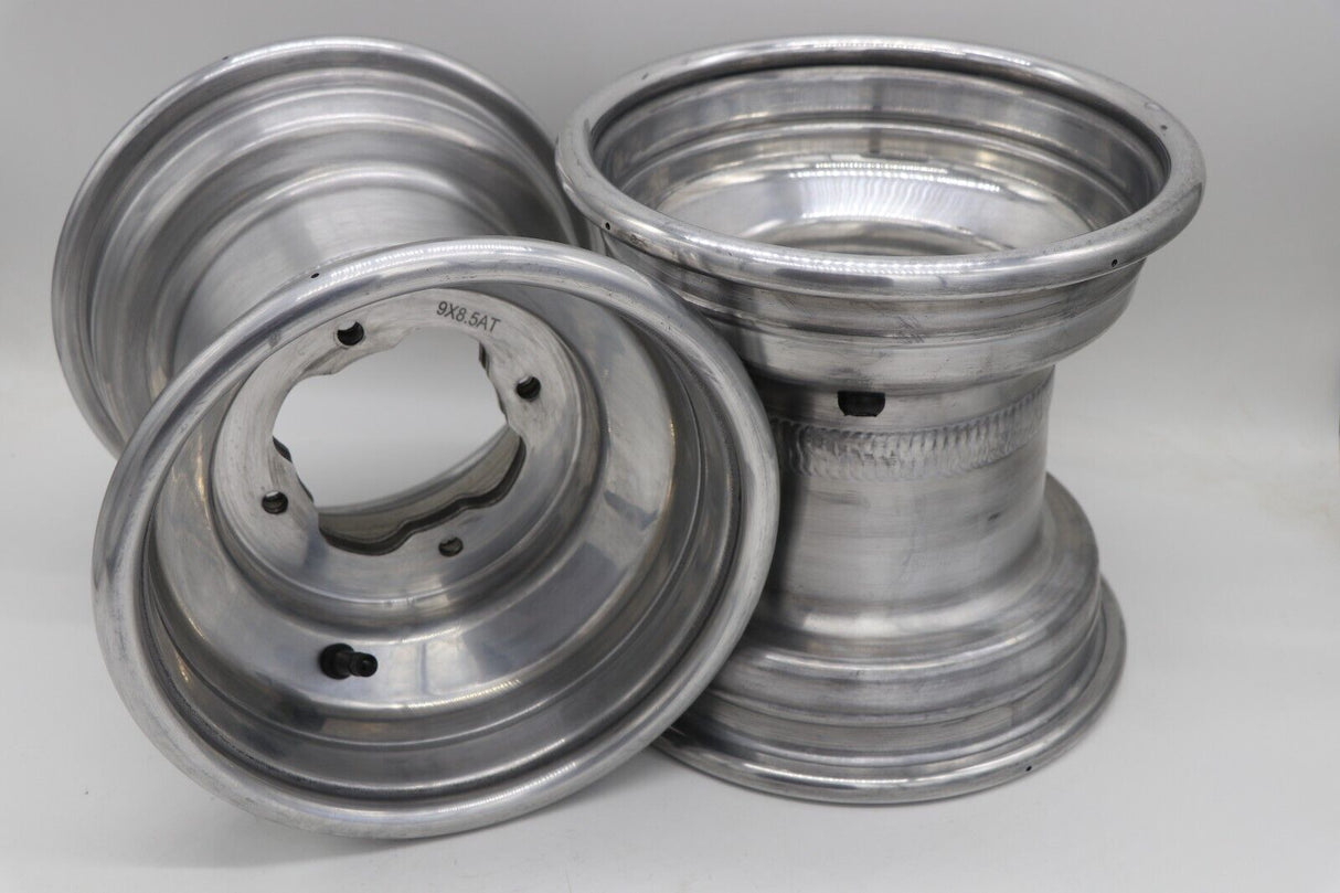 9" rear aluminum wheels rims 4x115 Yamaha Banshee Raptor 700 YFZ450r POLISHED 3