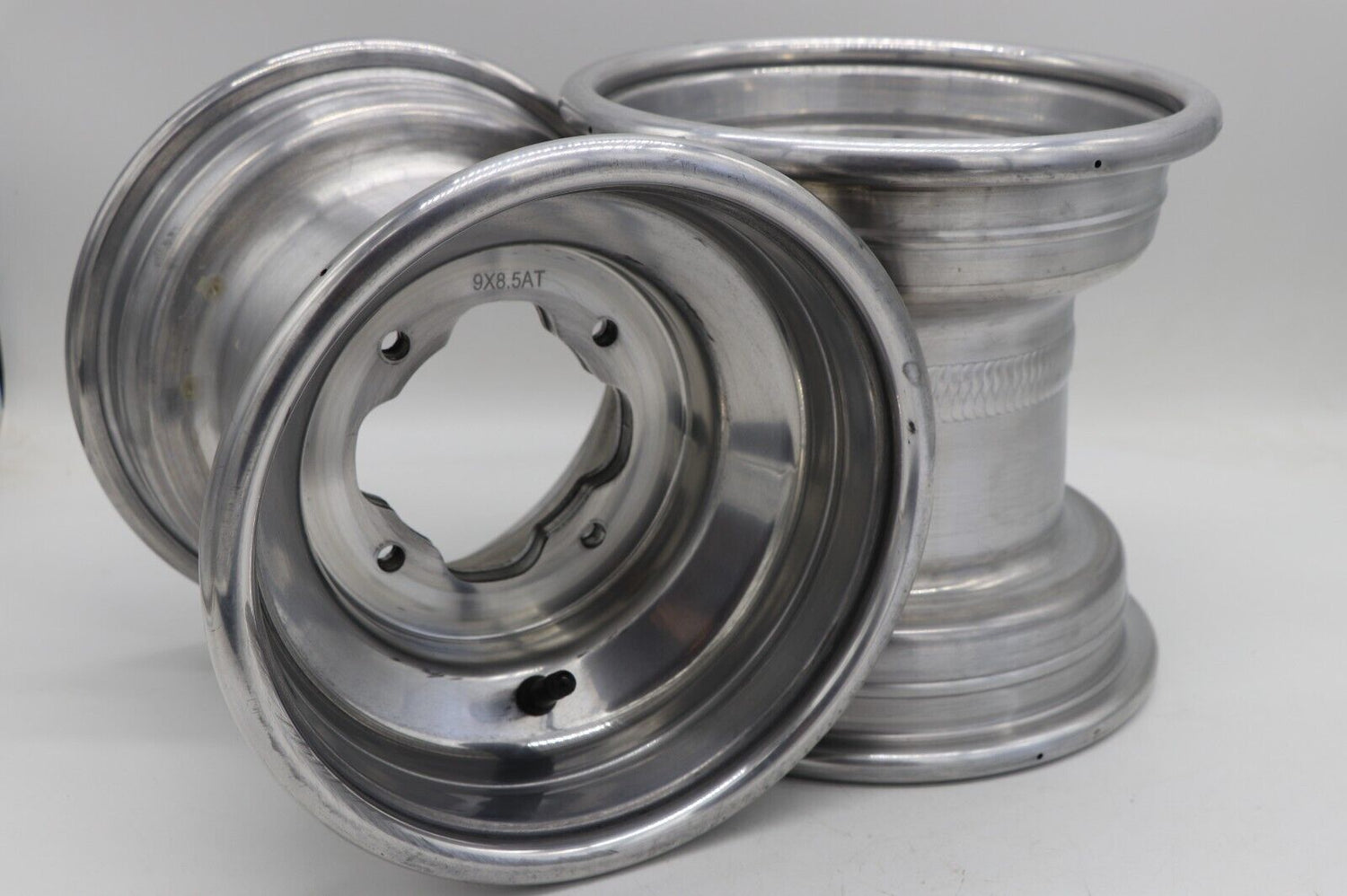 9" rear aluminum wheels rims 4x115 Yamaha Banshee Raptor 700 YFZ450r POLISHED 6