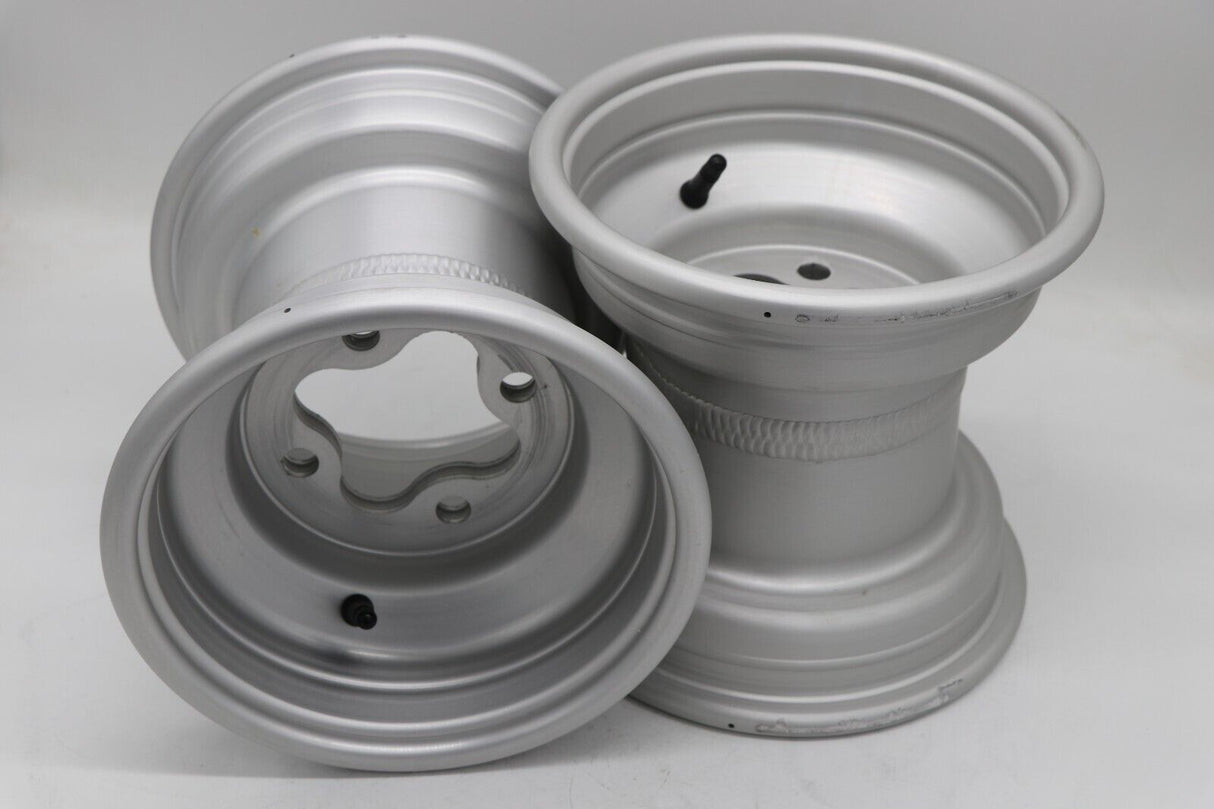 2 x 9" rear aluminum wheels rims 4x110 HONDA 450r 400EX 300EX TRX250r SILVER 1