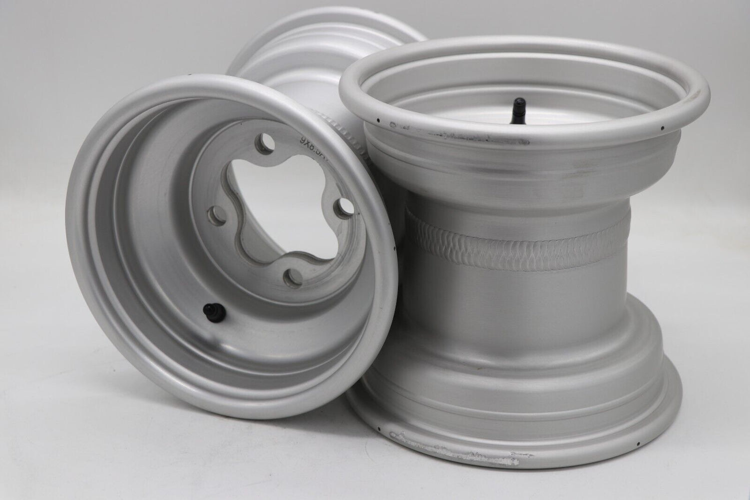 2 x 9" rear aluminum wheels rims 4x110 HONDA 450r 400EX 300EX TRX250r SILVER 2