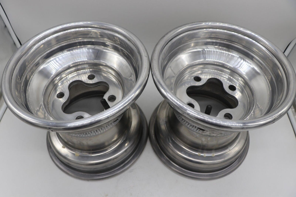 2 x 9" rear aluminum wheels rims 4x110 HONDA 450r 400EX 300EX TRX250r POLISHED 2