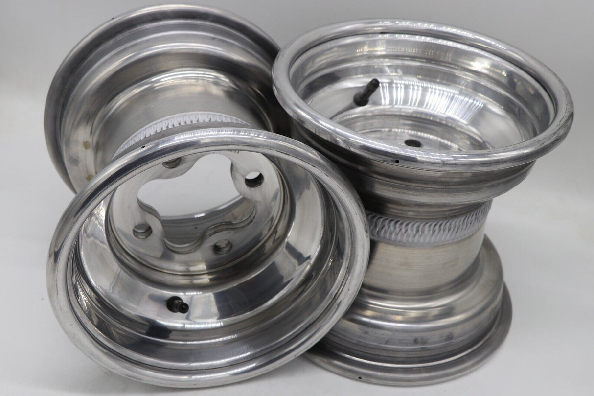 2 x 9" rear aluminum wheels rims 4x110 HONDA 450r 400EX 300EX TRX250r POLISHED 3