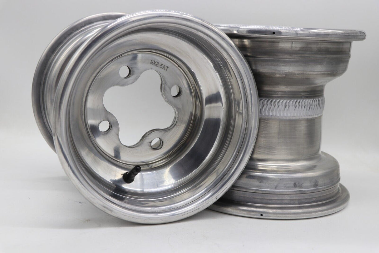 2 x 9" rear aluminum wheels rims 4x110 HONDA 450r 400EX 300EX TRX250r POLISHED 5