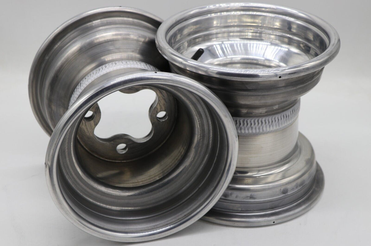 2 x 9" rear aluminum wheels rims 4x110 HONDA 450r 400EX 300EX TRX250r POLISHED 12