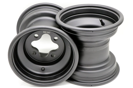2 x 9" rear aluminum wheels rims 4x110 HONDA 450r 400EX 300EX TRX250r BLACK 6