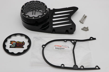 Billet aluminum stator cover clear window + 2 inserts for Yamaha Banshee BLACK 12