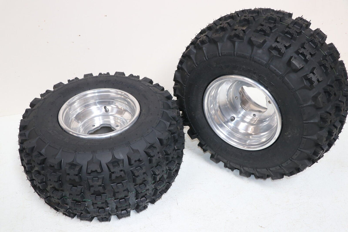 NEW 20x11x9 rear tires + wheels rims Yamaha Banshee Raptor YFZ450 POLISHED 1