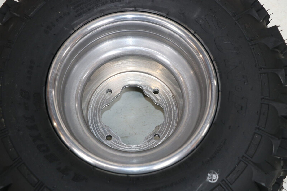 NEW 20x11x9 rear tires + wheels rims Yamaha Banshee Raptor YFZ450 POLISHED 8