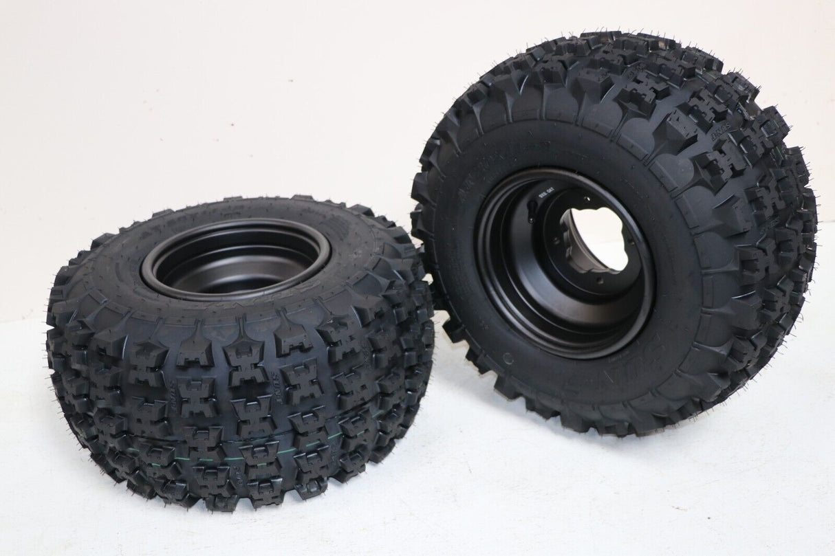 NEW 20x11x9 rear tires + wheels rims Yamaha Banshee Raptor YFZ450 BLACK 1