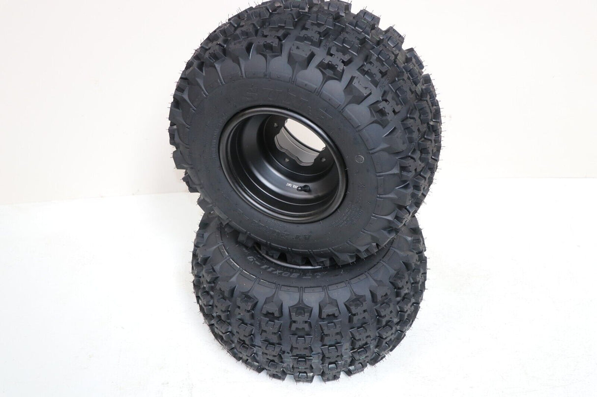 NEW 20x11x9 rear tires + wheels rims Yamaha Banshee Raptor YFZ450 BLACK 2