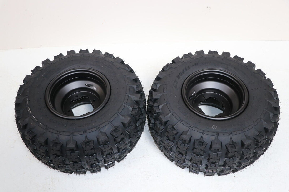 NEW 20x11x9 rear tires + wheels rims Yamaha Banshee Raptor YFZ450 BLACK 3