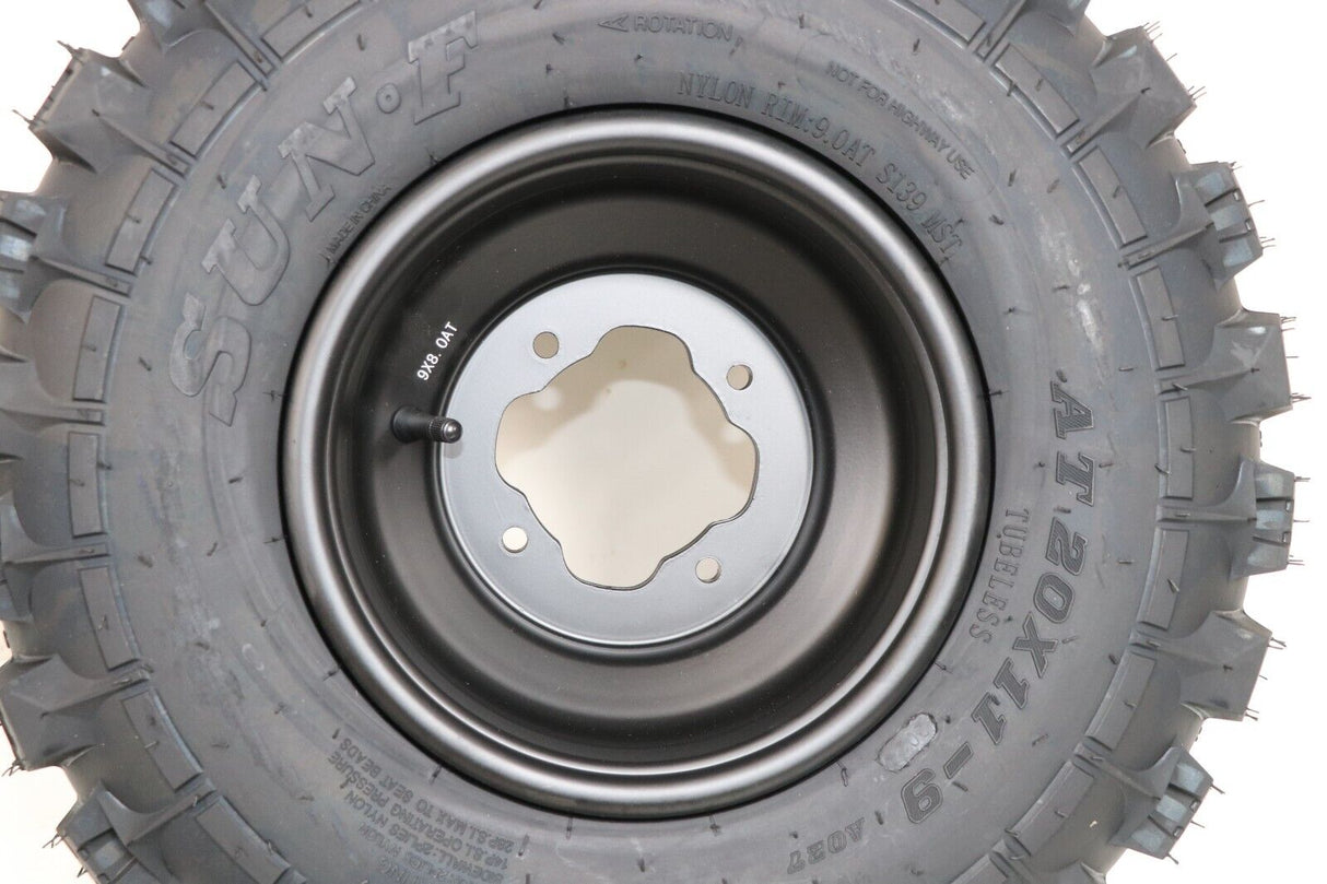 NEW 20x11x9 rear tires + wheels rims Yamaha Banshee Raptor YFZ450 BLACK 7