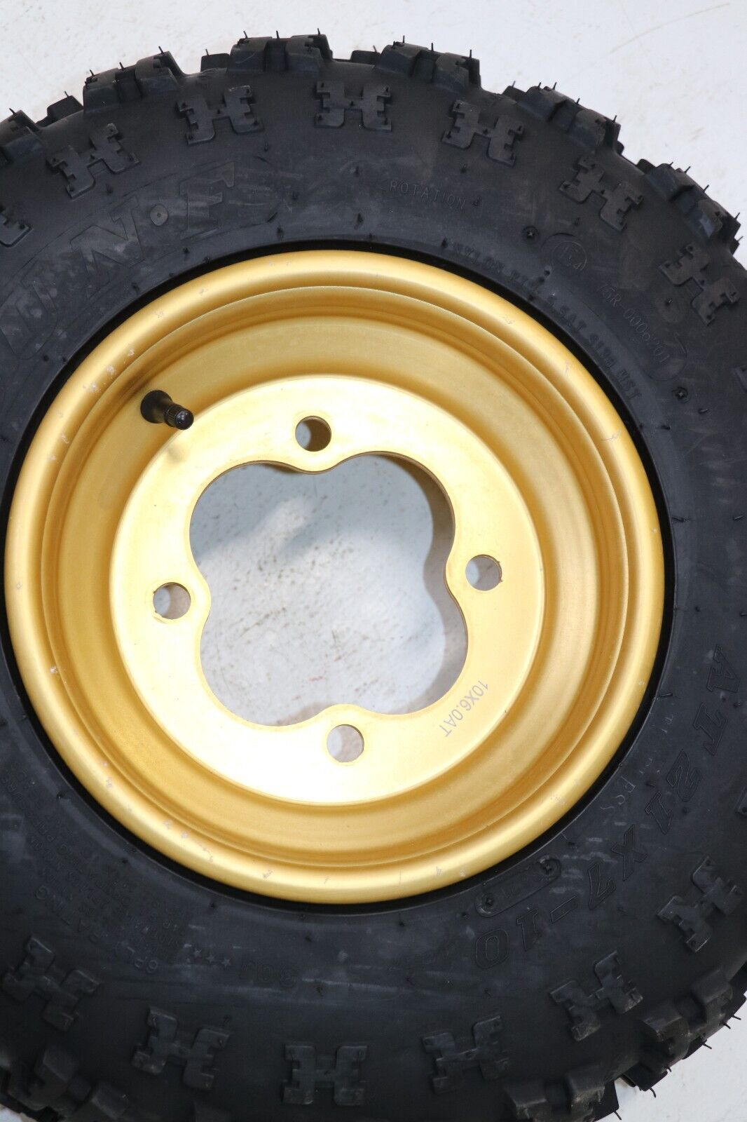 NEW 21x7x10 front tires + wheels rims HONDA 450r 400EX 300EX TRX250r GOLD 4