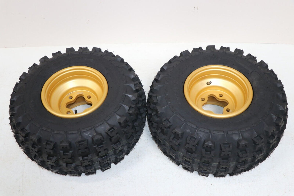 NEW 20x11x9 rear tires + wheels rims HONDA 450r 400EX 300EX TRX250r GOLD 2
