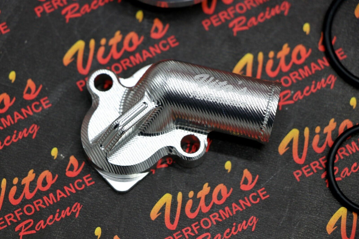Vitos Billet water pump housing cover inlet outlet Yamaha Raptor 700 700R silver 4