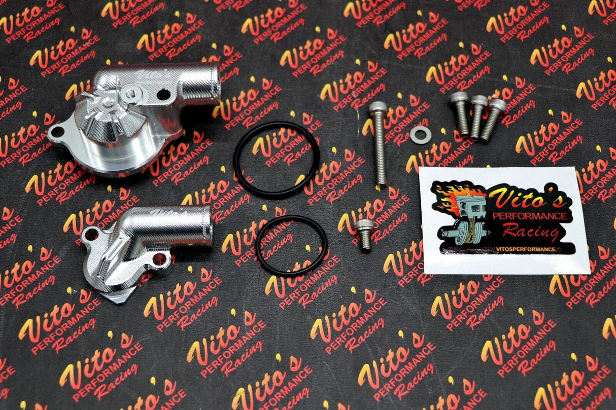 Vitos Billet water pump housing cover inlet outlet Yamaha Raptor 700 700R silver 7