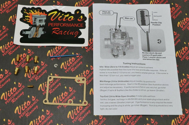 VITO's Yamaha Blaster FULL JET KIT - 6 main jets -pilot - VITO's BLUE needle 1