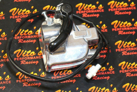 Vito's Yamaha Banshee thumb throttle assembly + lever 1987-2006 Blaster - SILVER 3