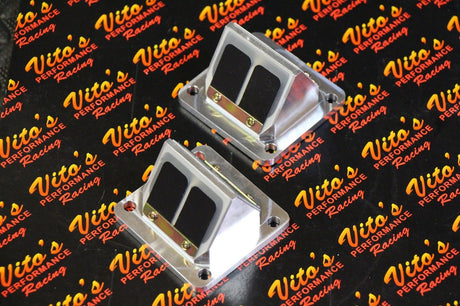 Vito's billet aluminum BULLSEYE REED VALVE CAGES + carbon flex reeds BANSHEE 7