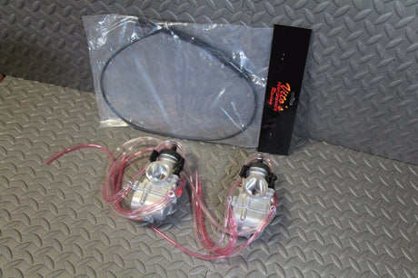 NEW 2 x 35mm carburetor + thumb throttle cable aftermarket carbs Banshee 35 4