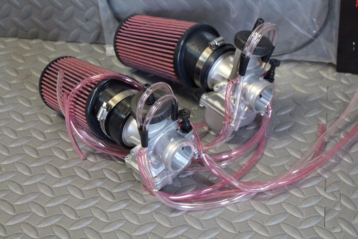 NEW 2 x 35mm carburetor + throttle cable aftermarket carbs Banshee + pod filters 3