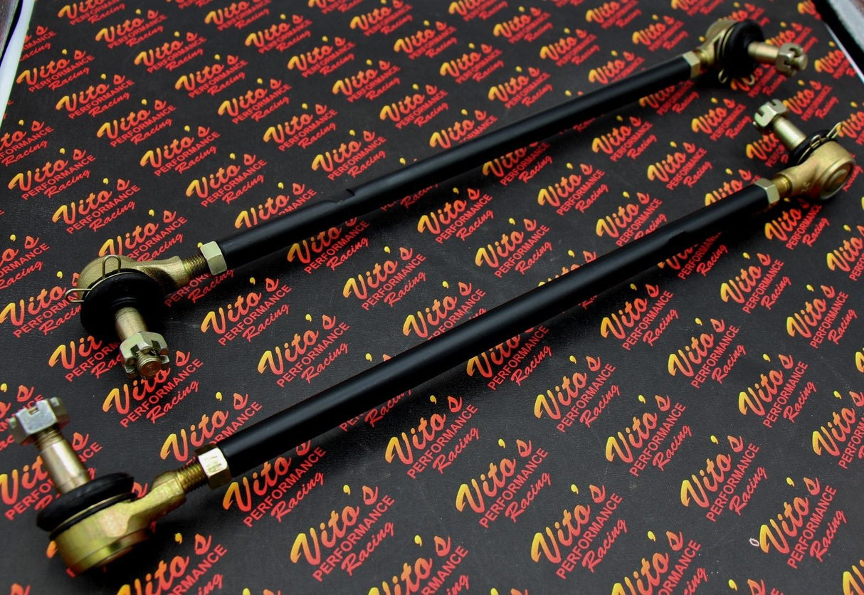 2 x NEW Vito's Yamaha Banshee BLACK tie rods + ball joints STOCK LENGTH kit 3
