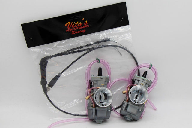 2 x Yamaha Banshee 28mm 28 Mil Larger Carbs Carburetors PWK + Vito's thumb cable 1