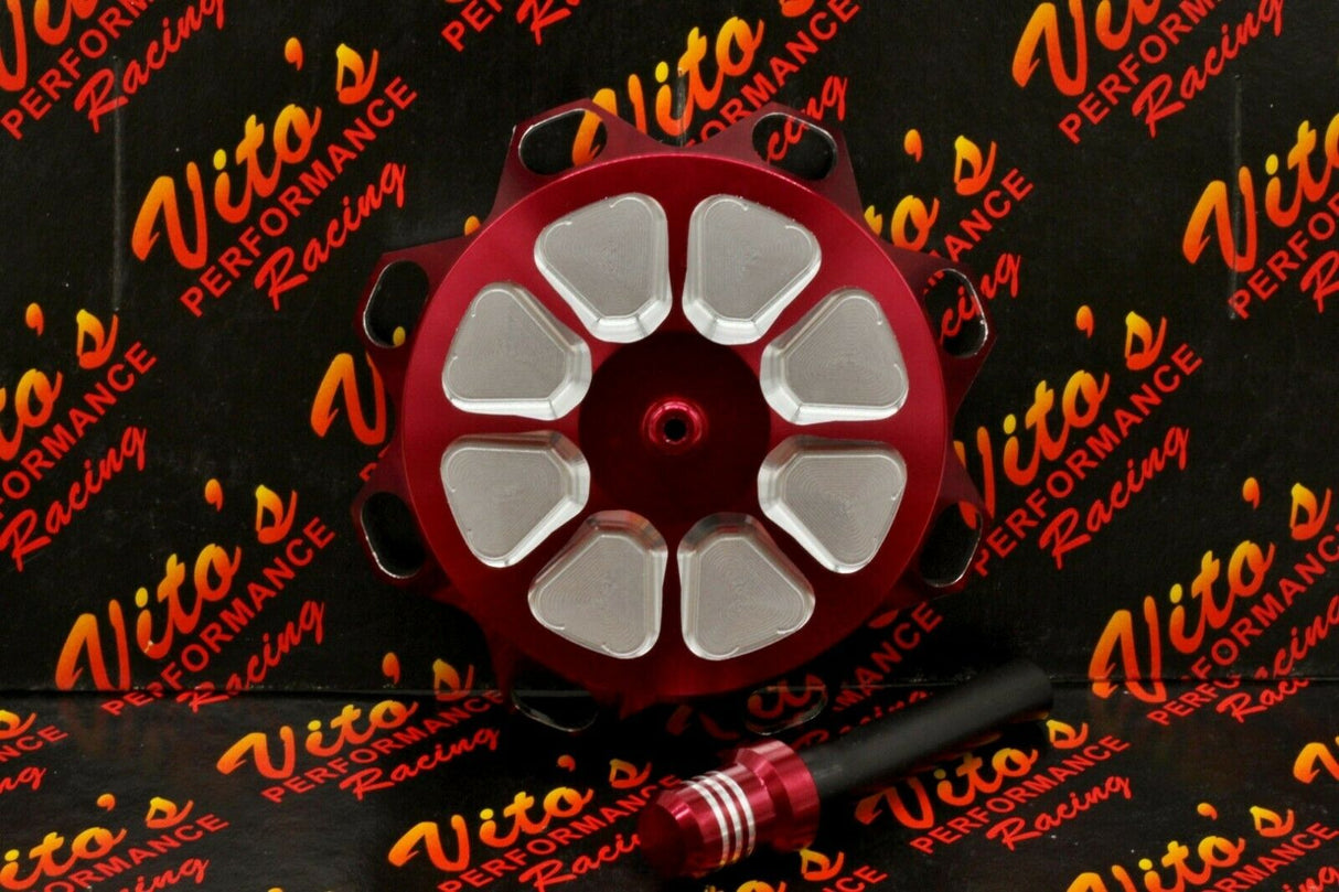 Vito's aluminum GAS CAP Yamaha Banshee YFZ450 Raptor 660 Warrior Blaster RED 3