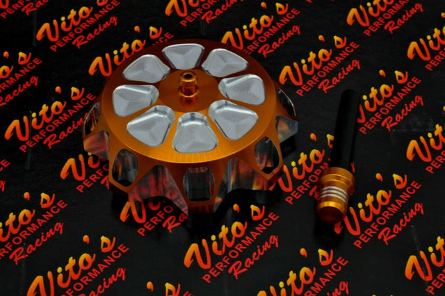 Vito's aluminum GAS CAP Yamaha Banshee YFZ450 Raptor 660 Warrior Blaster GOLD 1